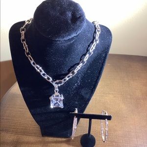 Bling necklace and earrings!